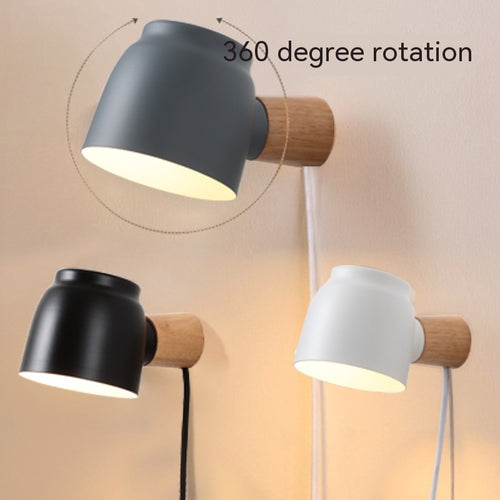 Bedroom Electric Wire Plugs Wall Lamp