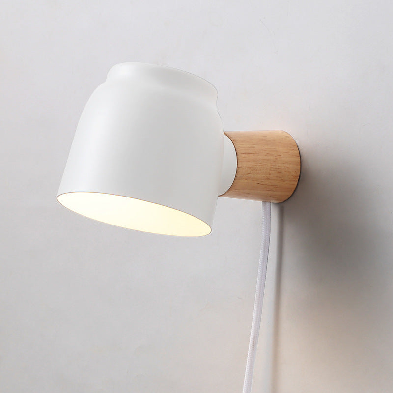 Bedroom Electric Wire Plugs Wall Lamp
