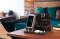 Wooden Keychain Wallet Holder Tablet Storage Box